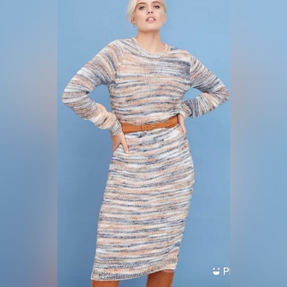 LOFT Spacedye Midi Sweater Dress